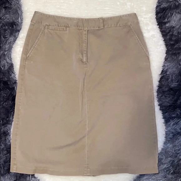 Vintage Talbots khaki Lycra midi skirt Sz 8 - Picture 2 of 15